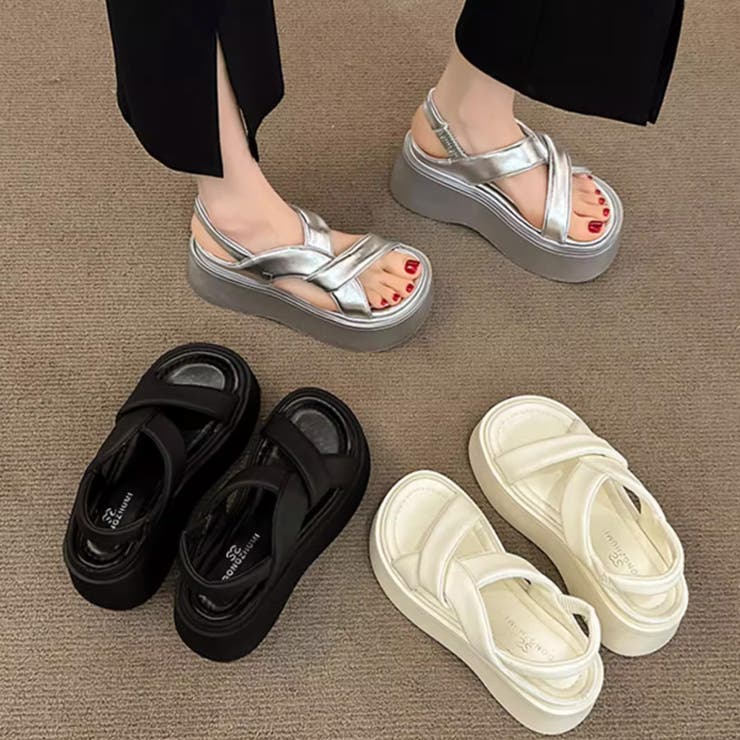 厚底サンダル クロスベルトサンダル サンダル | COCOMOMO | 詳細画像7 