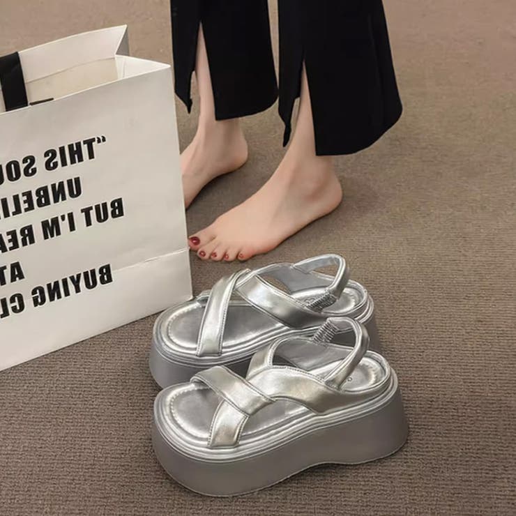 厚底サンダル クロスベルトサンダル サンダル | COCOMOMO | 詳細画像9 