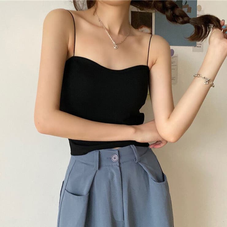 カップ付きキャミソール クロップド丈キャミソール ブラトップ | COCOMOMO | 詳細画像11 