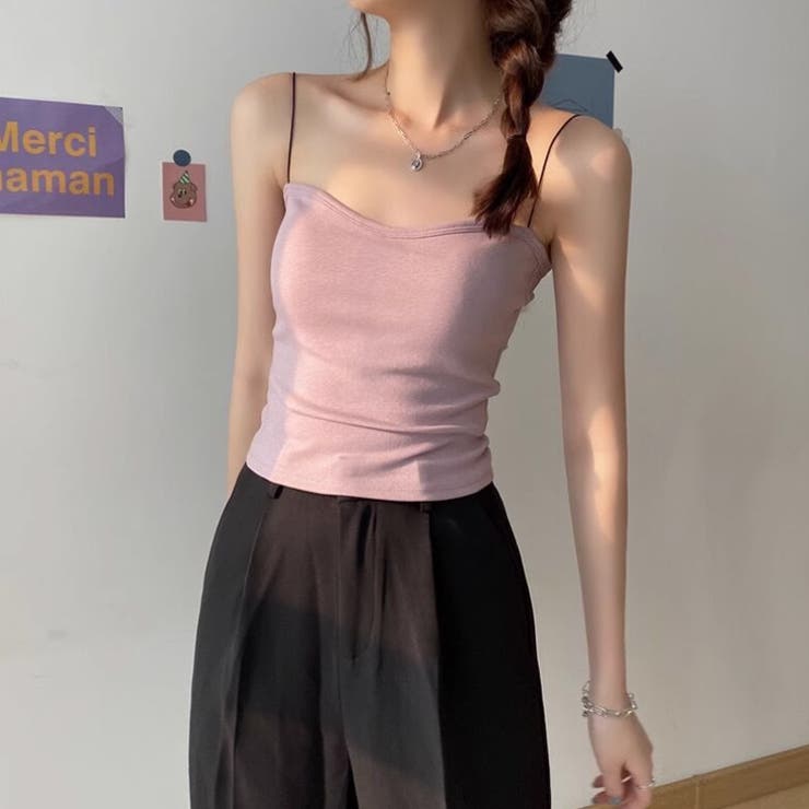 カップ付きキャミソール クロップド丈キャミソール ブラトップ | COCOMOMO | 詳細画像13 