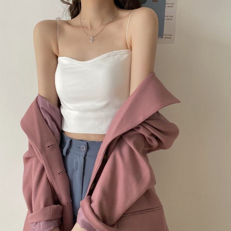 カップ付きキャミソール クロップド丈キャミソール ブラトップ | COCOMOMO | 詳細画像3 