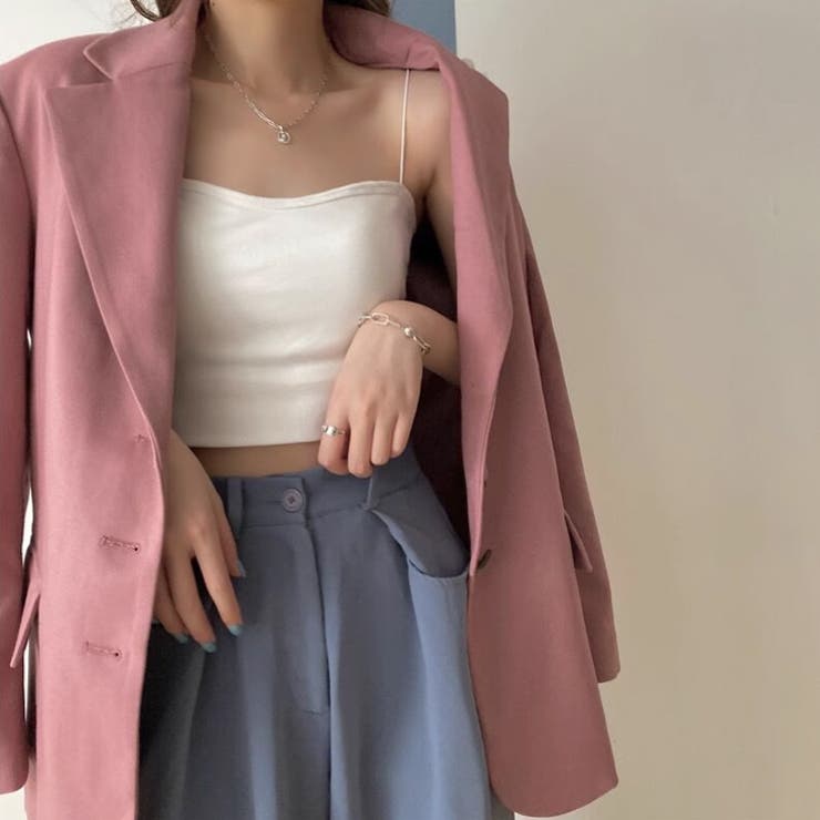 カップ付きキャミソール クロップド丈キャミソール ブラトップ | COCOMOMO | 詳細画像4 