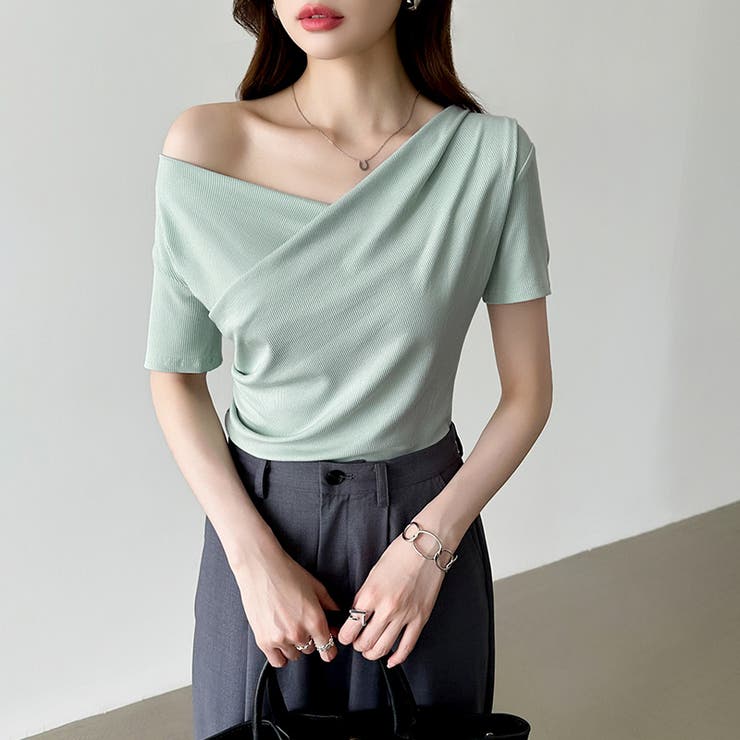 オフショル ドレープネックトップス 夏トップス | COCOMOMO | 詳細画像2 