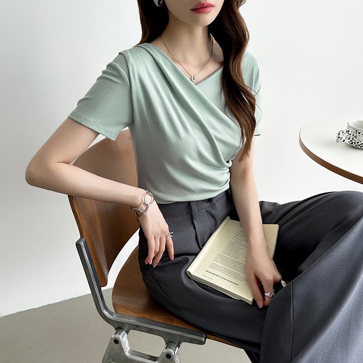 オフショル ドレープネックトップス 夏トップス | COCOMOMO | 詳細画像4 