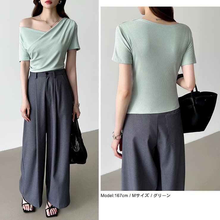 オフショル ドレープネックトップス 夏トップス | COCOMOMO | 詳細画像5 