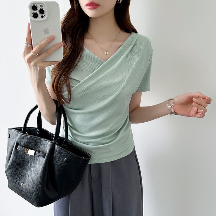 オフショル ドレープネックトップス 夏トップス | COCOMOMO | 詳細画像6 