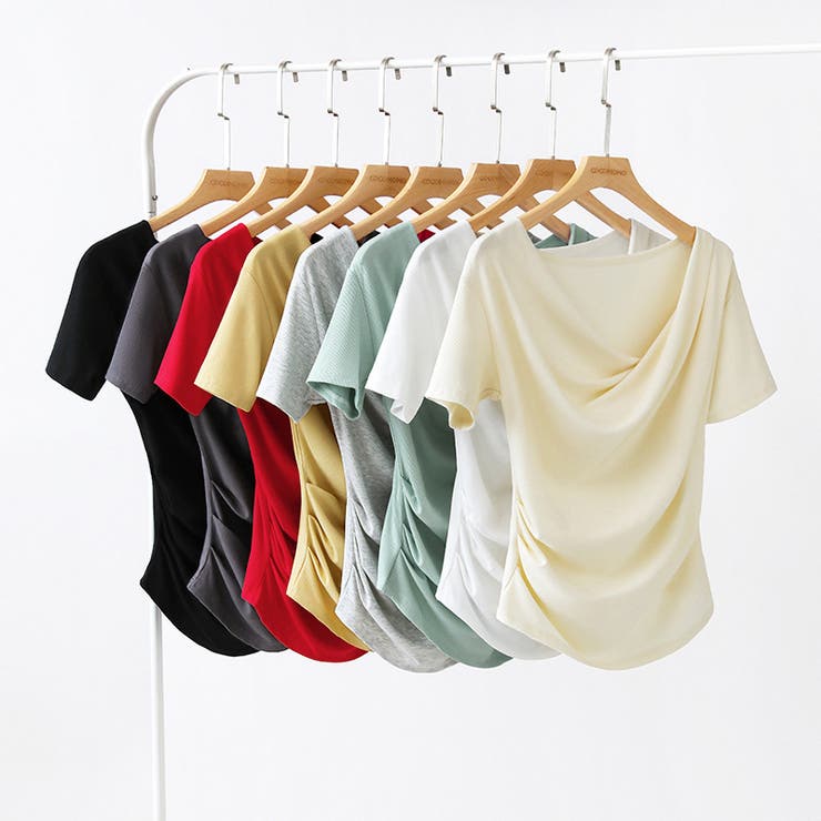 オフショル ドレープネックトップス 夏トップス | COCOMOMO | 詳細画像57 