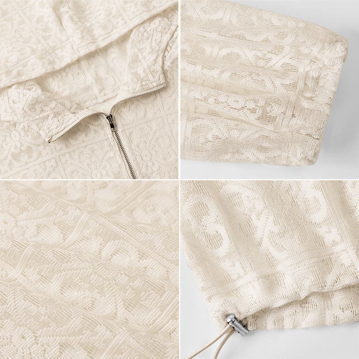 パネルレースシアーブルゾン レースパーカー ショート丈 | COCOMOMO | 詳細画像23 