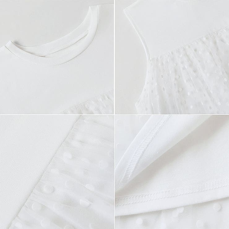 チュールドッキングトップス ティアードチュニック ドット柄 | COCOMOMO | 詳細画像19 