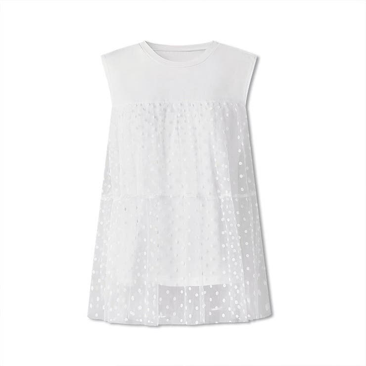 チュールドッキングトップス ティアードチュニック ドット柄 | COCOMOMO | 詳細画像22 