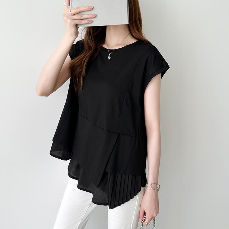 バックプリーツ Tシャツ フレンチスリーブ | COCOMOMO | 詳細画像11 