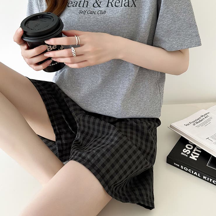 ギンガムチェックパンツ ショートパンツ ルームウェア | COCOMOMO | 詳細画像10 