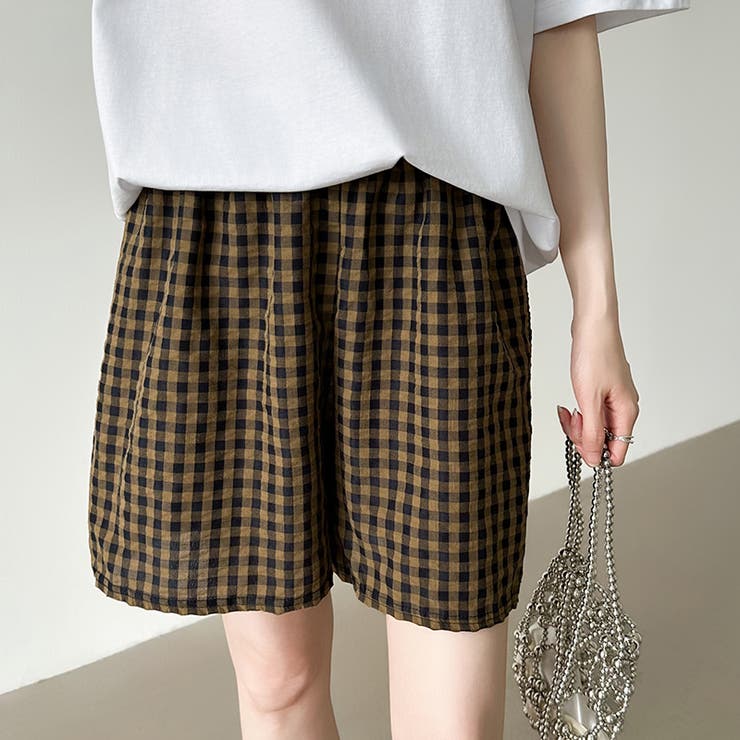 ギンガムチェックパンツ ショートパンツ ルームウェア | COCOMOMO | 詳細画像16 