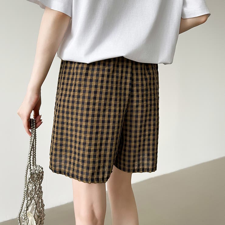 ギンガムチェックパンツ ショートパンツ ルームウェア | COCOMOMO | 詳細画像19 