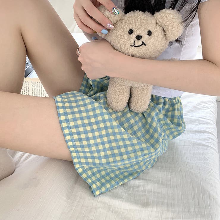 ギンガムチェックパンツ ショートパンツ ルームウェア | COCOMOMO | 詳細画像22 