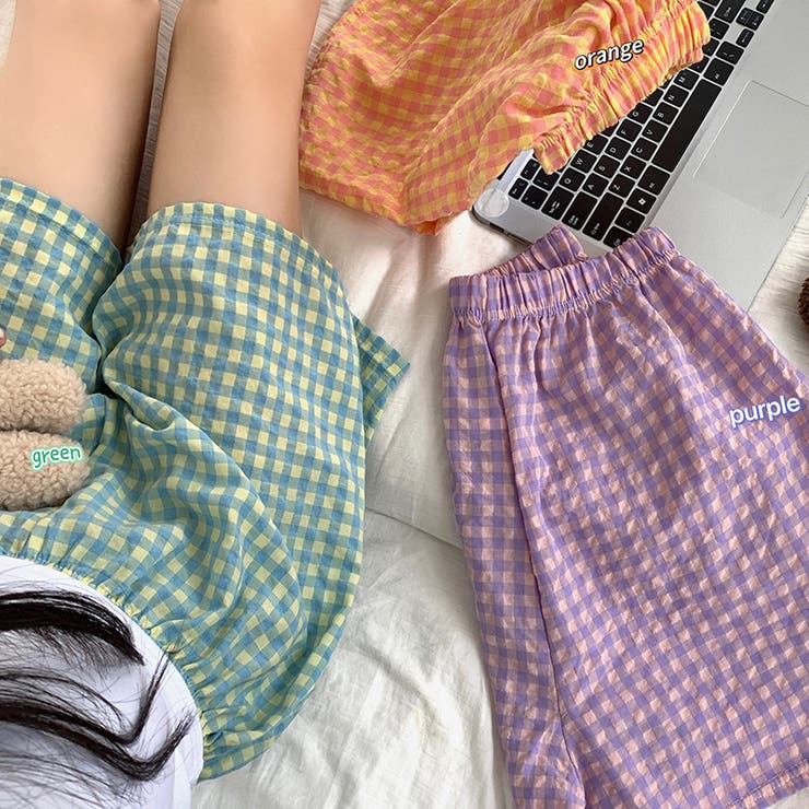 ギンガムチェックパンツ ショートパンツ ルームウェア | COCOMOMO | 詳細画像24 