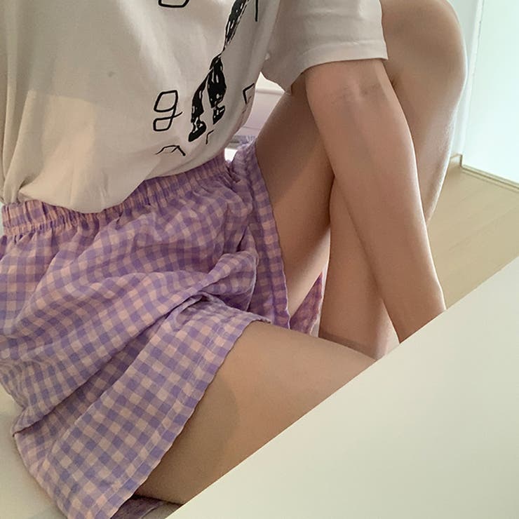 ギンガムチェックパンツ ショートパンツ ルームウェア | COCOMOMO | 詳細画像27 