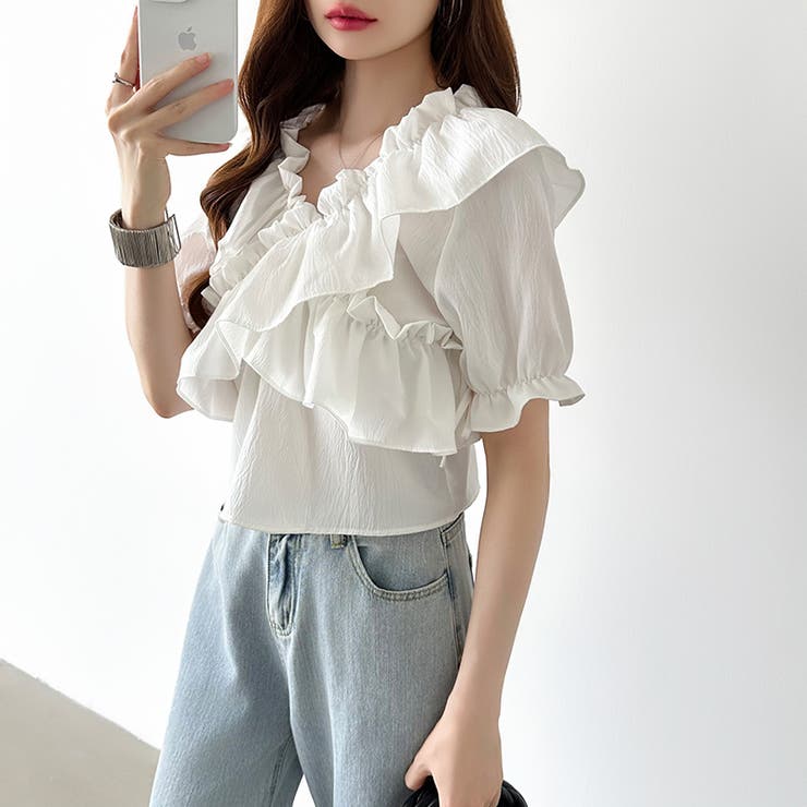 フリルブラウス オフショルダー 夏トップス | COCOMOMO | 詳細画像12 