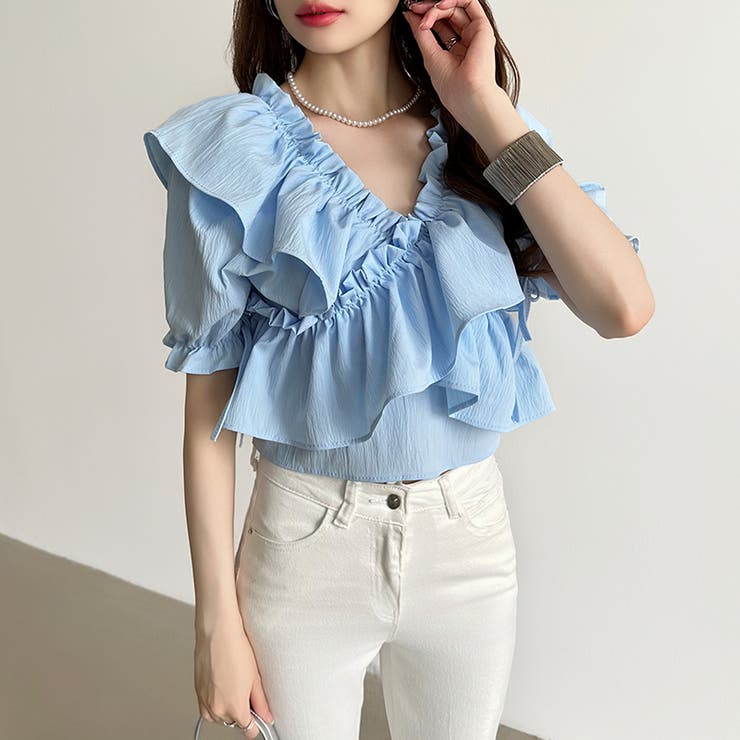 フリルブラウス オフショルダー 夏トップス | COCOMOMO | 詳細画像19 