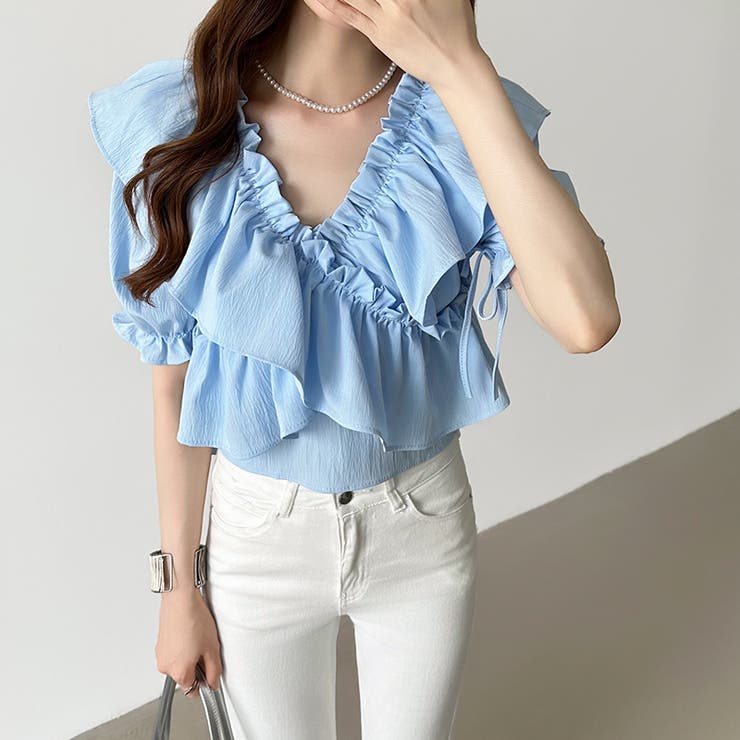 フリルブラウス オフショルダー 夏トップス | COCOMOMO | 詳細画像23 