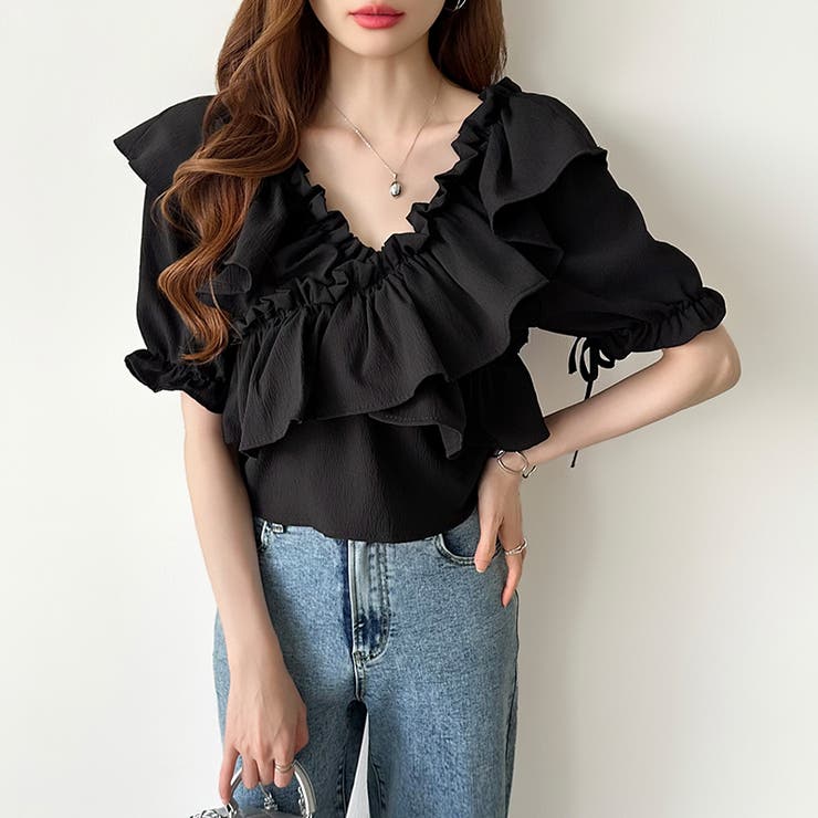 フリルブラウス オフショルダー 夏トップス | COCOMOMO | 詳細画像26 