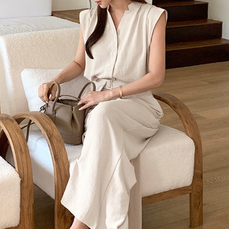 セットアップ夏 ノースリーブシャツ ワイドパンツ | COCOMOMO | 詳細画像10 