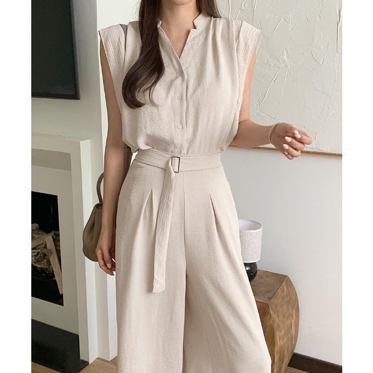 セットアップ夏 ノースリーブシャツ ワイドパンツ | COCOMOMO | 詳細画像3 