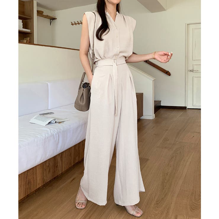 セットアップ夏 ノースリーブシャツ ワイドパンツ | COCOMOMO | 詳細画像7 