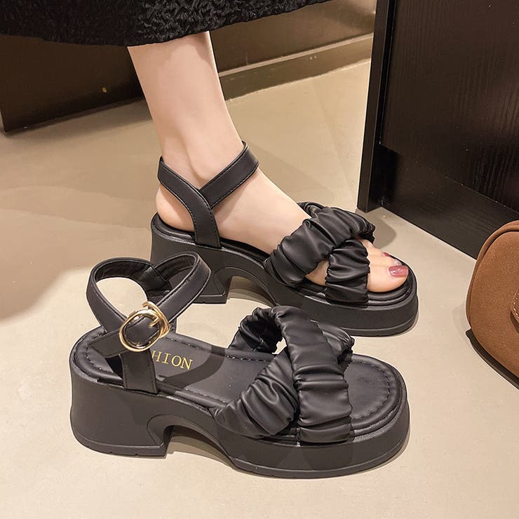 クロスベルト厚底ヒールサンダル サンダル 厚底 | COCOMOMO | 詳細画像14 