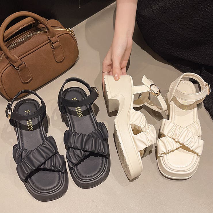 クロスベルト厚底ヒールサンダル サンダル 厚底 | COCOMOMO | 詳細画像16 