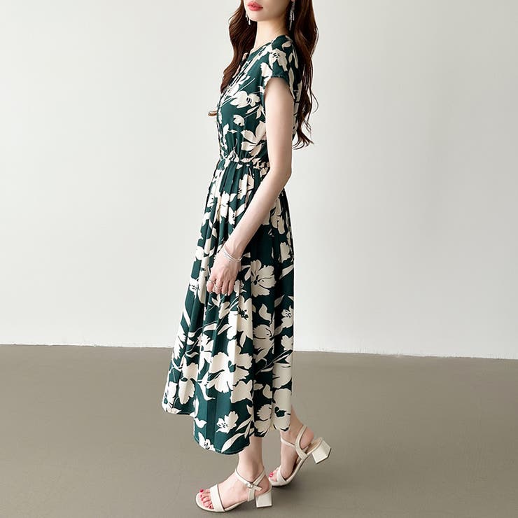 フレンチスリーブワンピース 夏ワンピース 総柄ワンピース | COCOMOMO | 詳細画像48 