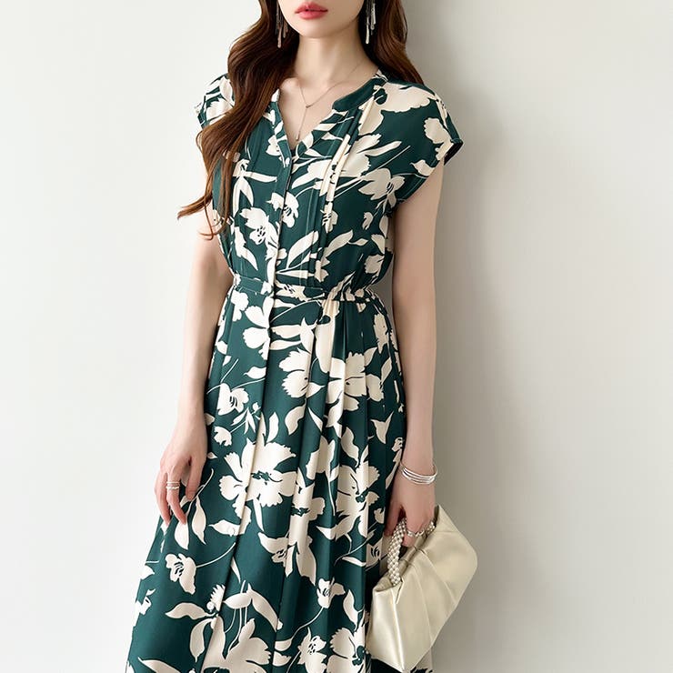 フレンチスリーブワンピース 夏ワンピース 総柄ワンピース | COCOMOMO | 詳細画像50 