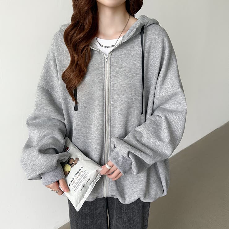 裏起毛バックロゴパーカー 裏起毛 オーバーサイズパーカー | COCOMOMO | 詳細画像37 