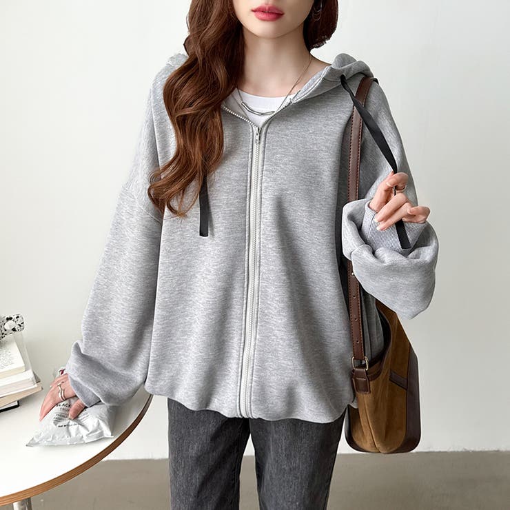 裏起毛バックロゴパーカー 裏起毛 オーバーサイズパーカー | COCOMOMO | 詳細画像38 