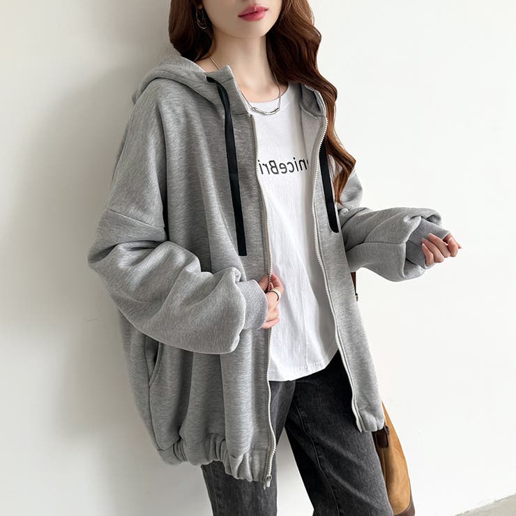 裏起毛バックロゴパーカー 裏起毛 オーバーサイズパーカー | COCOMOMO | 詳細画像41 