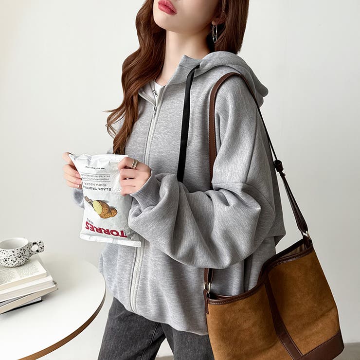 裏起毛バックロゴパーカー 裏起毛 オーバーサイズパーカー[品番