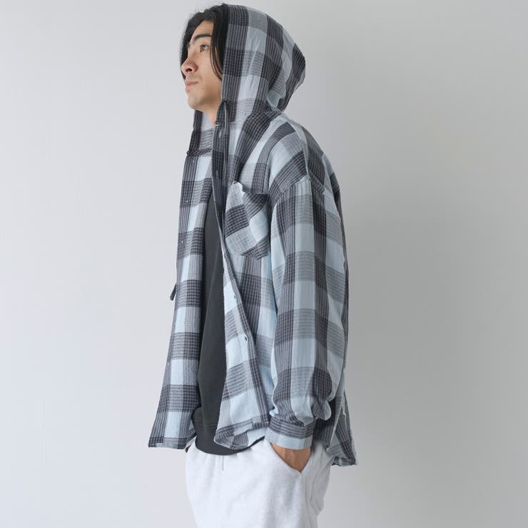 【WEB限定】POLO BCS（ポロ ビーシーエス）ガーゼチェックシャツパーカー | coen【men】 | 詳細画像12 