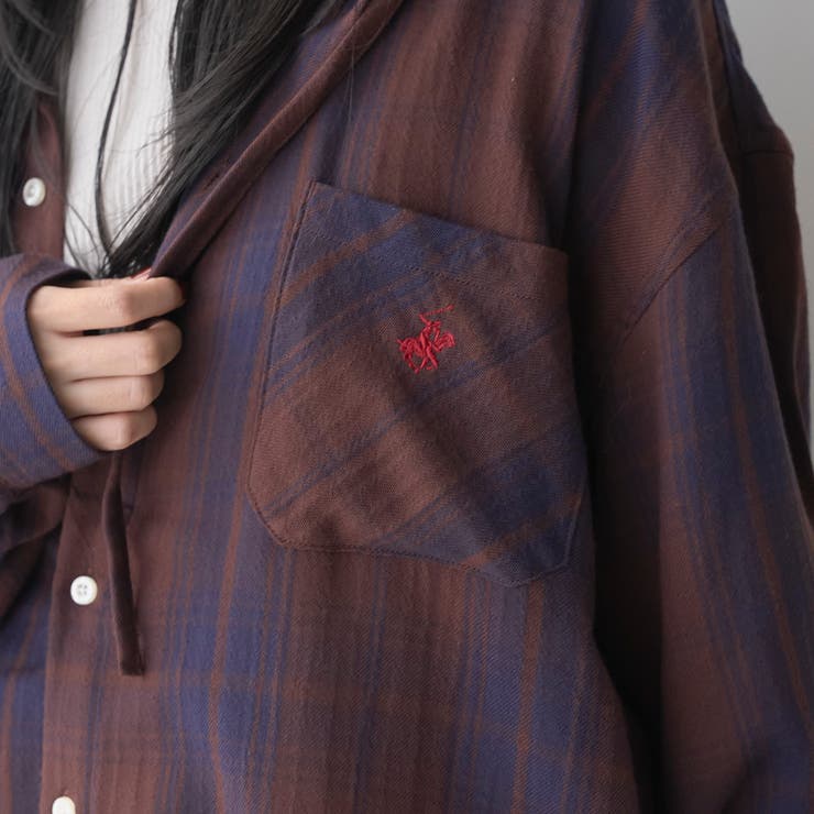 【WEB限定】POLO BCS（ポロ ビーシーエス）ガーゼチェックシャツパーカー | coen【men】 | 詳細画像7 