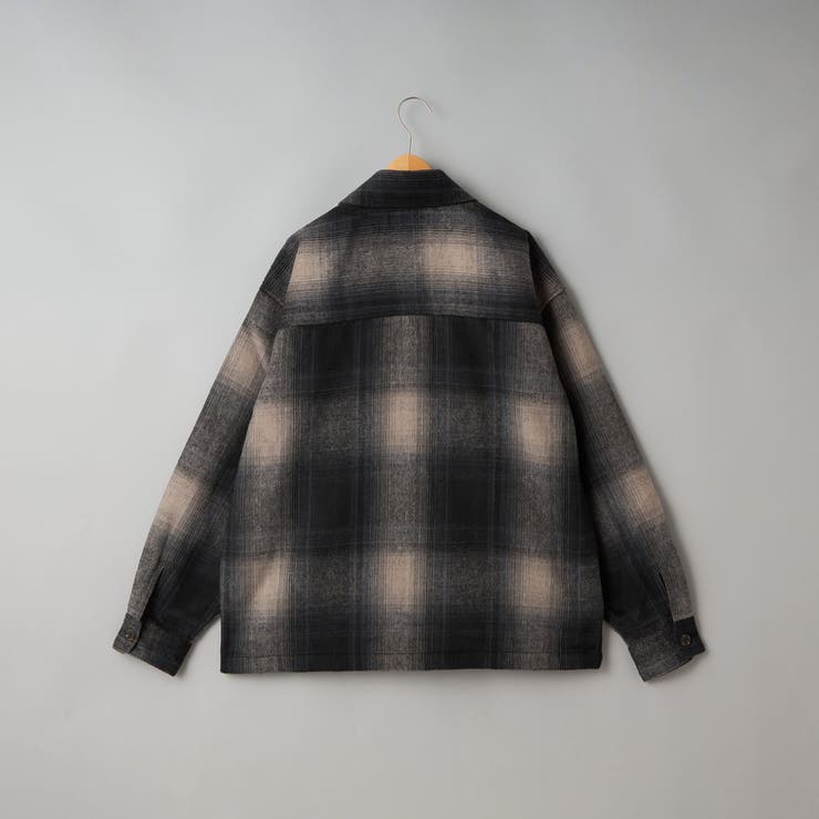 【WEB限定】POLO BCS 起毛シャギーチェックCPOシャツ（BLACK） | coen【men】 | 詳細画像2 