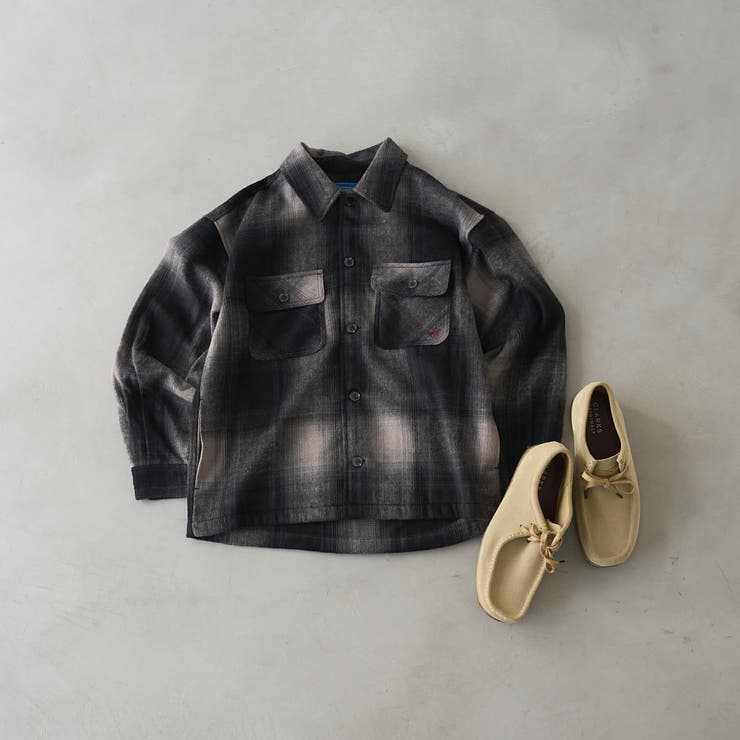 BLACK | 【WEB限定】POLO BCS 起毛シャギーチェックCPOシャツ（BLACK） | coen【men】