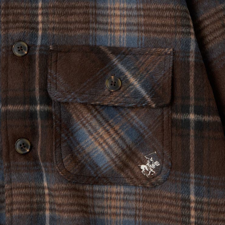 【WEB限定】POLO BCS 起毛シャギーチェックCPOシャツ（MOCA） | coen【men】 | 詳細画像14 