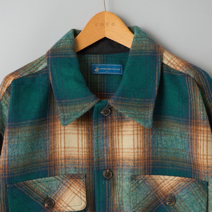 【WEB限定】POLO BCS 起毛シャギーチェックCPOシャツ（KELLY） | coen【men】 | 詳細画像11 