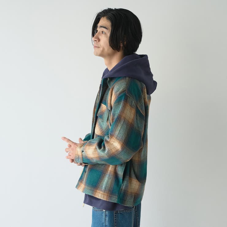 【WEB限定】POLO BCS 起毛シャギーチェックCPOシャツ（KELLY） | coen【men】 | 詳細画像6 