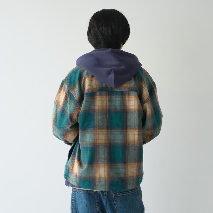 【WEB限定】POLO BCS 起毛シャギーチェックCPOシャツ（KELLY） | coen【men】 | 詳細画像7 