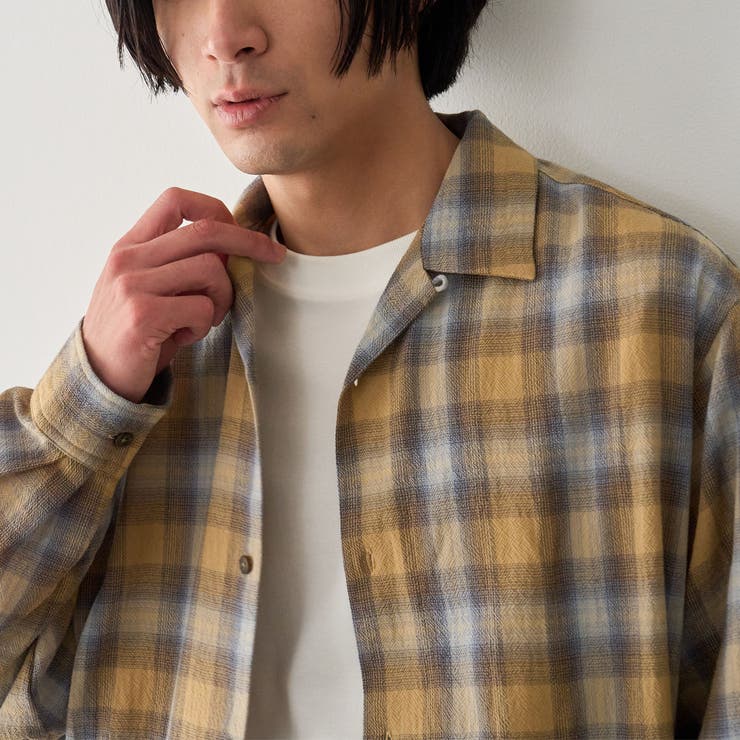【通気性】リラックスオータムチェック長袖シャツ | coen【men】 | 詳細画像11 
