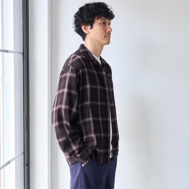 【通気性】リラックスオータムチェック長袖シャツ | coen【men】 | 詳細画像17 