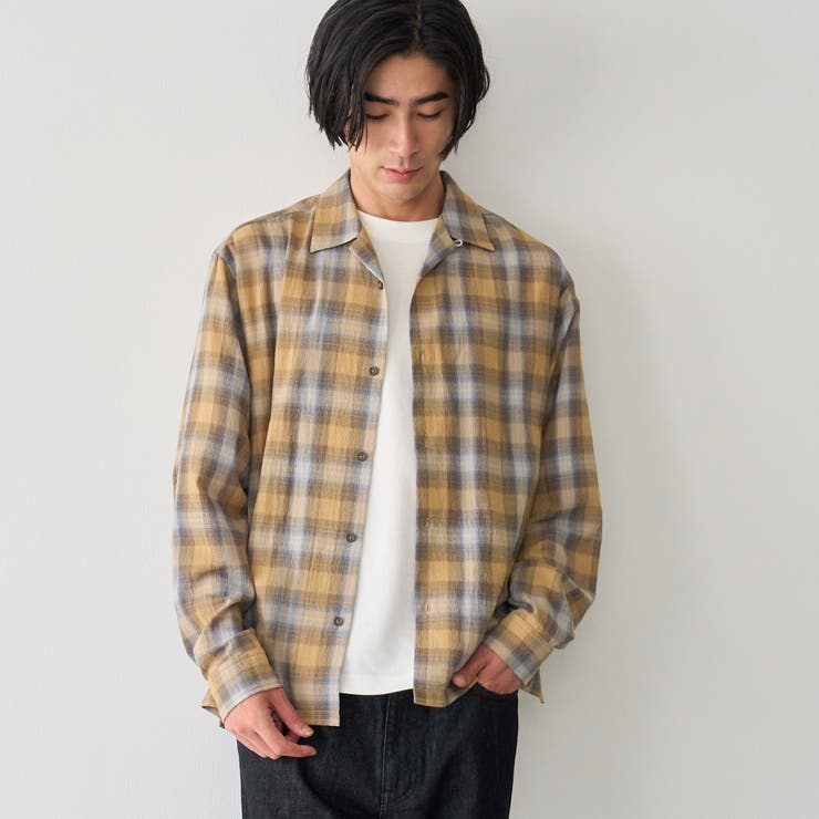 BEIGE | 【通気性】リラックスオータムチェック長袖シャツ | coen【men】