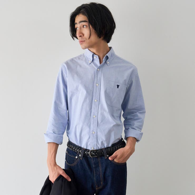 ベア刺繍 ベーシックハイカウントオックスフォード ボタンダウンシャツ | coen【men】 | 詳細画像22 