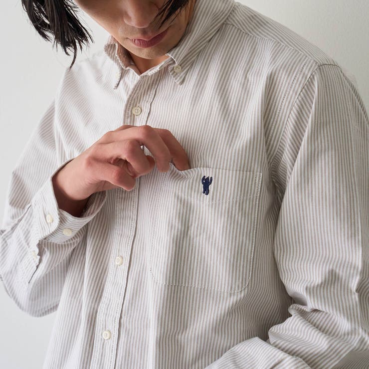 ベア刺繍 ベーシックハイカウントオックスフォード ボタンダウンシャツ | coen【men】 | 詳細画像38 
