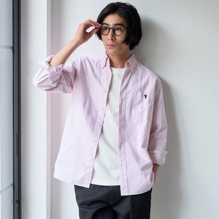ベア刺繍 ベーシックハイカウントオックスフォード ボタンダウンシャツ | coen【men】 | 詳細画像41 